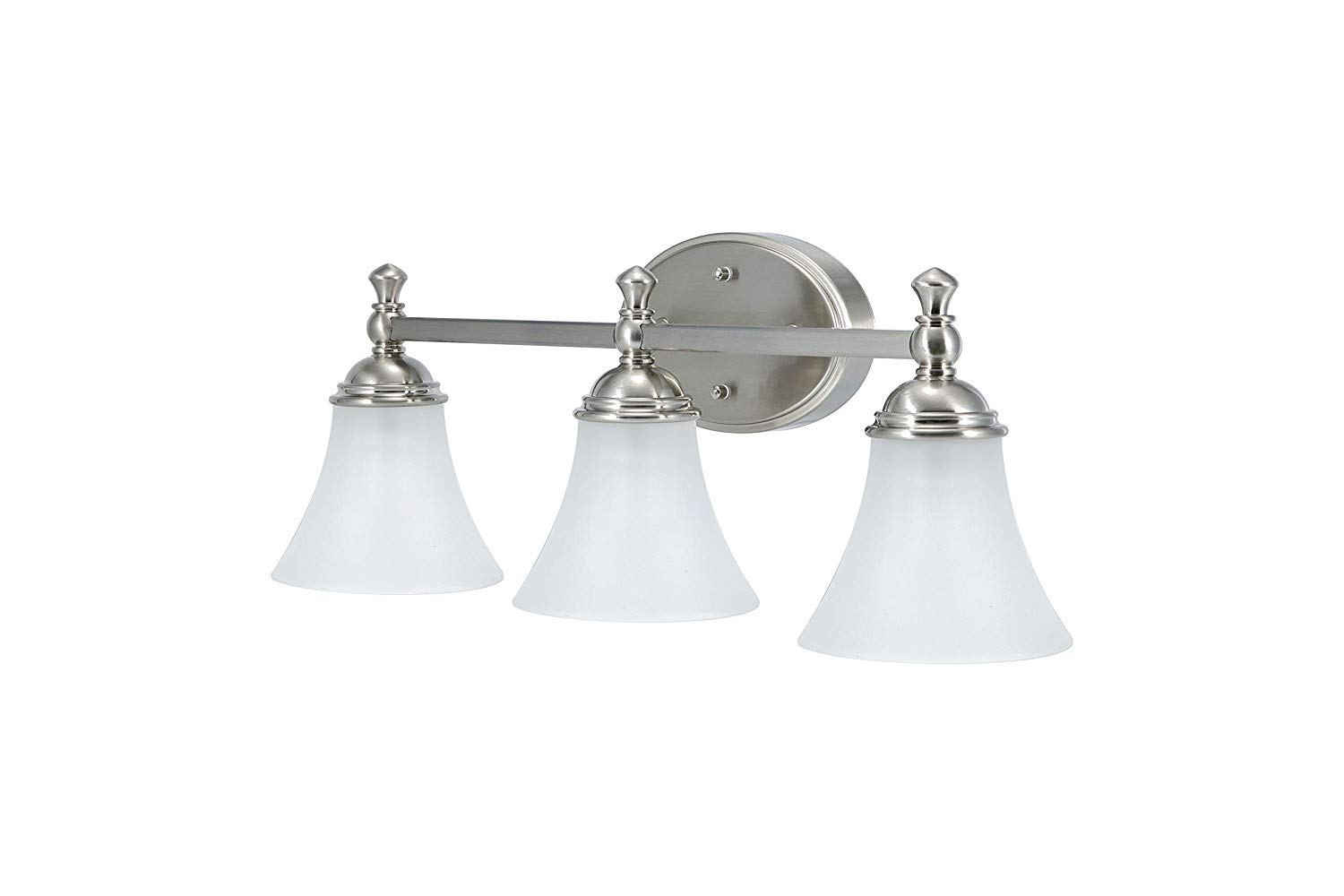 LIT-PaTH 3 Light Bathroom Vanity Light Fixture, Wall Sconce, E26 Base 60W Max for Each, Plating Nickel Finish, Bulbs not Included