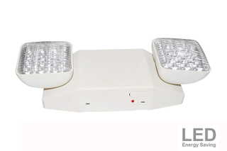 LIT-PaTH LED Emergency Exit Lighting Fixtures with 2 LED Heads and Back Up Batteries- US Standard Emergency Light, UL 924 and CEC Qualified, 120-277 Voltage (1-Pack)