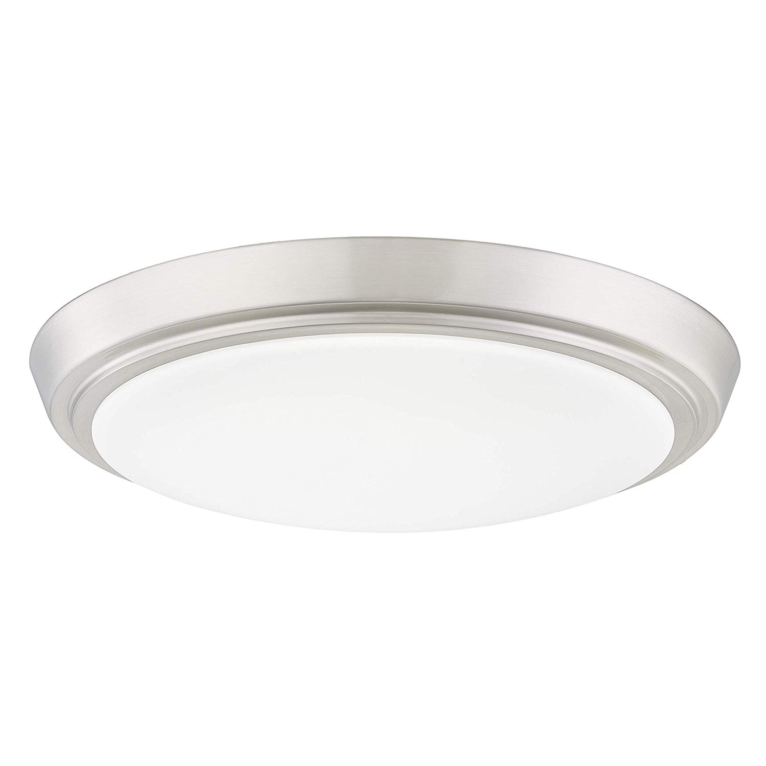 GRUENLICH LED Flush Mount Ceiling Lighting Fixture, 13 Inch Dimmable 22W (150W Replacement) 1340 Lumen, Metal Housing with Nickel Finish, ETL and Damp Location Rated 
