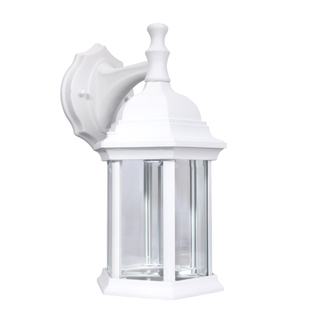 LIT-PaTH Outdoor Wall Lantern, Wall Sconce Light as Porch Lighting Fixture with One E26 Base Max 100W, Aluminum Housing Plus Glass, Matte White Finish, Water-Proof Outdoor Rated
