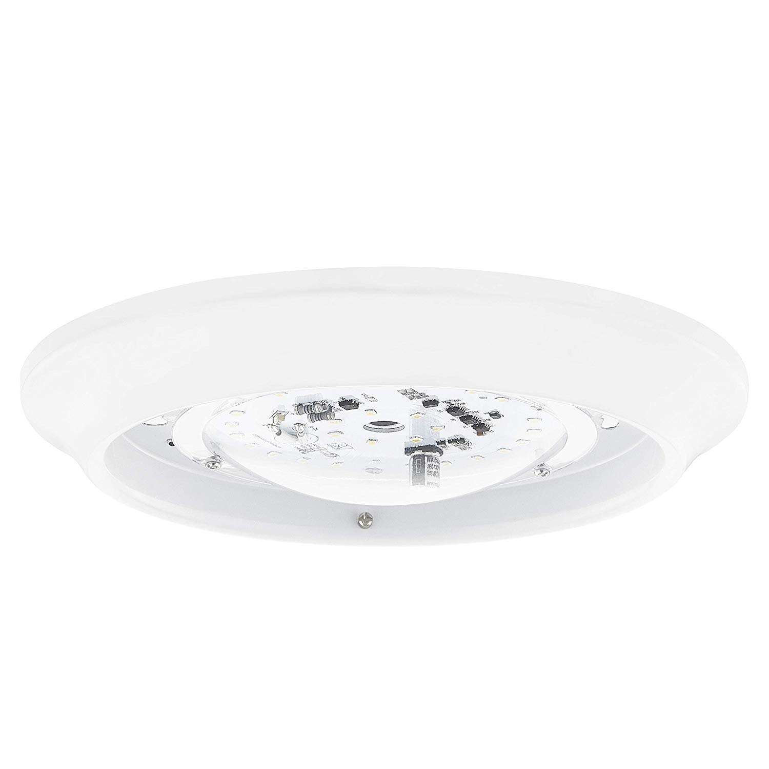 GRUENLICH LED Flush Mount Ceiling Lighting Fixture, 7 Inch Dimmable 12W (75W Replacement) 840 Lumen, Metal Housing with White Finish, ETL and Damp Location Rated, 2-Pack