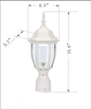 LIT-PaTH Outdoor Post Light Pole Lantern Lighting Fixture with One E26 Base Max 100W, Aluminum Housing Plus Glass, Matte White Finish 