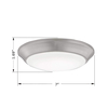 GRUENLICH LED Flush Mount Ceiling Lighting Fixture, 7 Inch Dimmable 12W (75W Replacement) 840 Lumen, Metal Housing with Nickel Finish, ETL and Damp Location Rated, 2-Pack 
