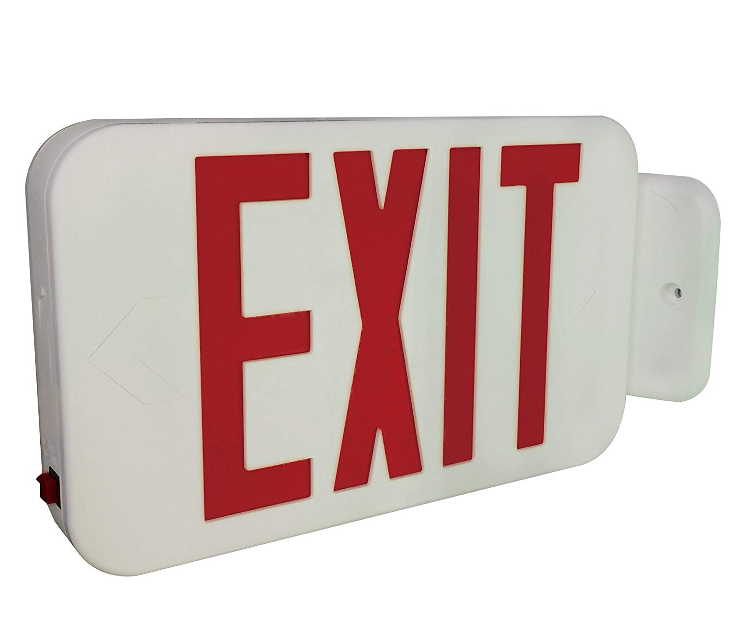 LIT-PaTH Double Face LED Combo Emergency EXIT Sign And Back Up Batteries- US Standard Red Letter Emergency Exit Lighting, UL 924 And CEC Qualified, 120-277 Voltage (1-Pack)