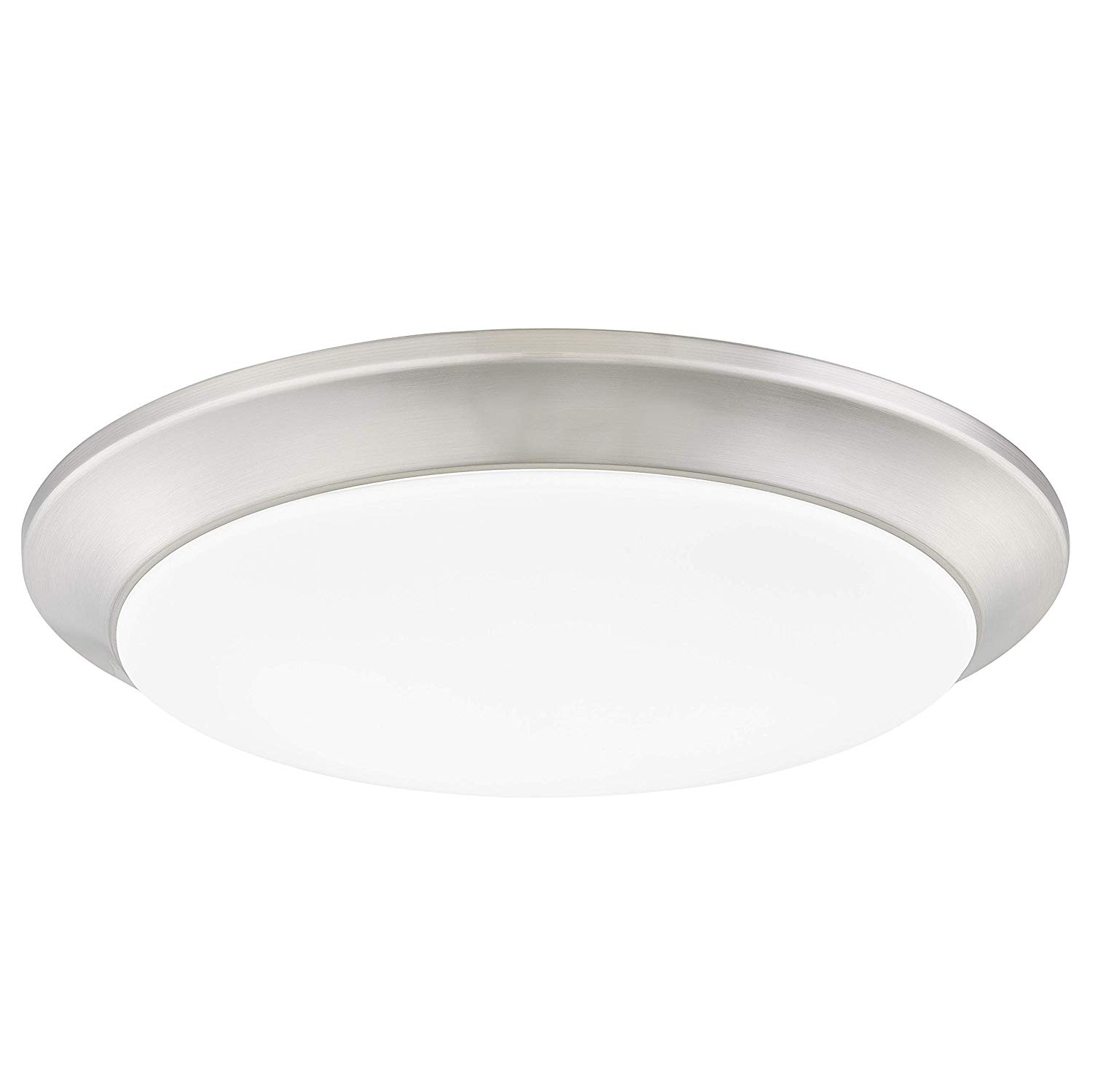 GRUENLICH LED Flush Mount Ceiling Lighting Fixture, 13 Inch Dimmable 22W (150W Replacement) 1360 Lumen, Metal Housing with Nickel Finish, ETL and Damp Location Rated 