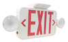 LIT-PaTH LED Combo Emergency EXIT Sign with 2 Adjustable Head Lights And Back Up Batteries- US Standard Red Letter Emergency Exit Lighting, UL 924 And CEC Qualified, 120-277 Voltage (1-Pack)