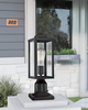 GRUENLICH Outdoor Post Lighting Fixture with One E26 Medium Base Max 100W, Aluminum Housing Plus Glass, Matte Black Finish
