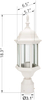 LIT-PaTH Outdoor Post Lighting Pole Lantern Fixture with One E26 Base Max 100W, Aluminum Housing Plus Glass (White Finish)