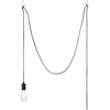 Gruenlich Plug in Pendant Lighting, Hanging Light Kits with ON/Off Switch, 15 Feet Cord, Bulbs Not Included (Black, 1-Pack)