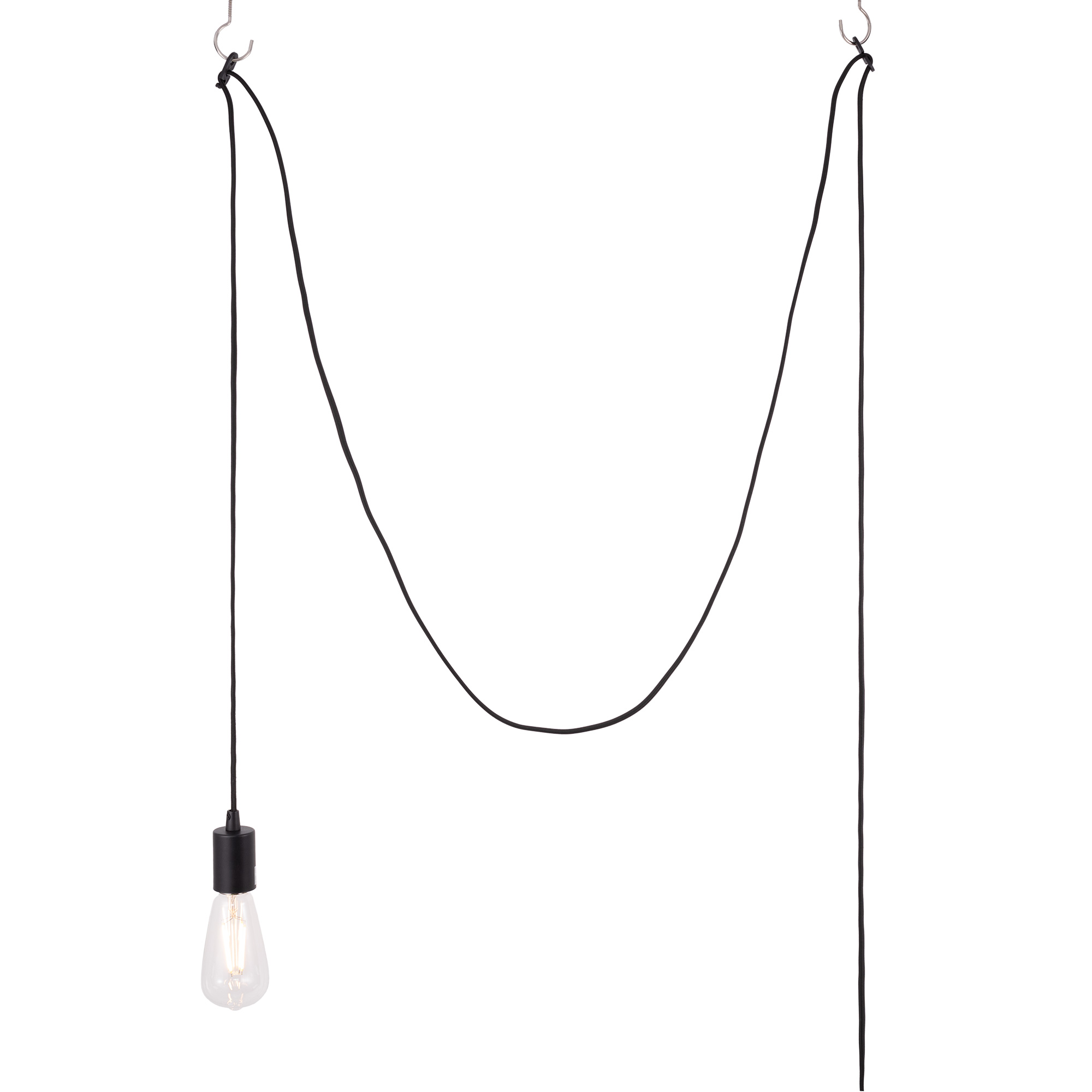 Gruenlich Plug in Pendant Lighting, Hanging Light Kits with ON/Off Switch, 15 Feet Cord, Bulbs Not Included (Black, 3-Pack)