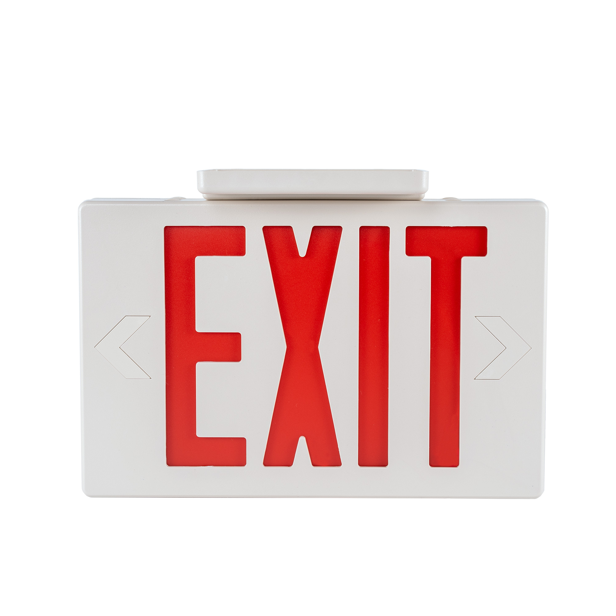 Gruenlich LED Emergency EXIT Sign with Double Face and Back Up Batteries- US Standard Red Letter Exit Lighting, UL 924 Qualified, 120-277 Voltage (1-Pack)
