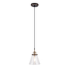 Gruenlich Pendant Lighting Fixture for Kitchen and Dining Room, Hanging Ceiling Lighting Fixture, E26 Medium Base, Metal Construction with Clear Glass, Bulb not Included, 1-Pack