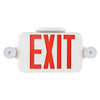 Gruenlich LED Combo Emergency EXIT Sign with 2 Adjustable Head Lights and Double Face, Back Up Batteries- US Standard Red Letter Emergency Exit Lighting, UL 924 Qualified (2-Pack)
